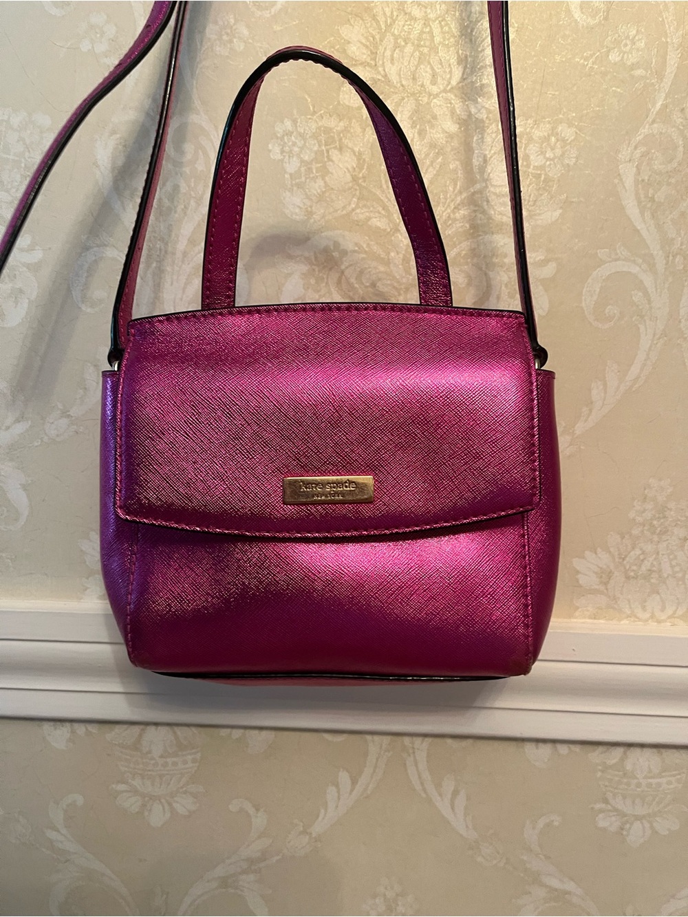 kate spade Metallic Fuchsia Crossbody Bag